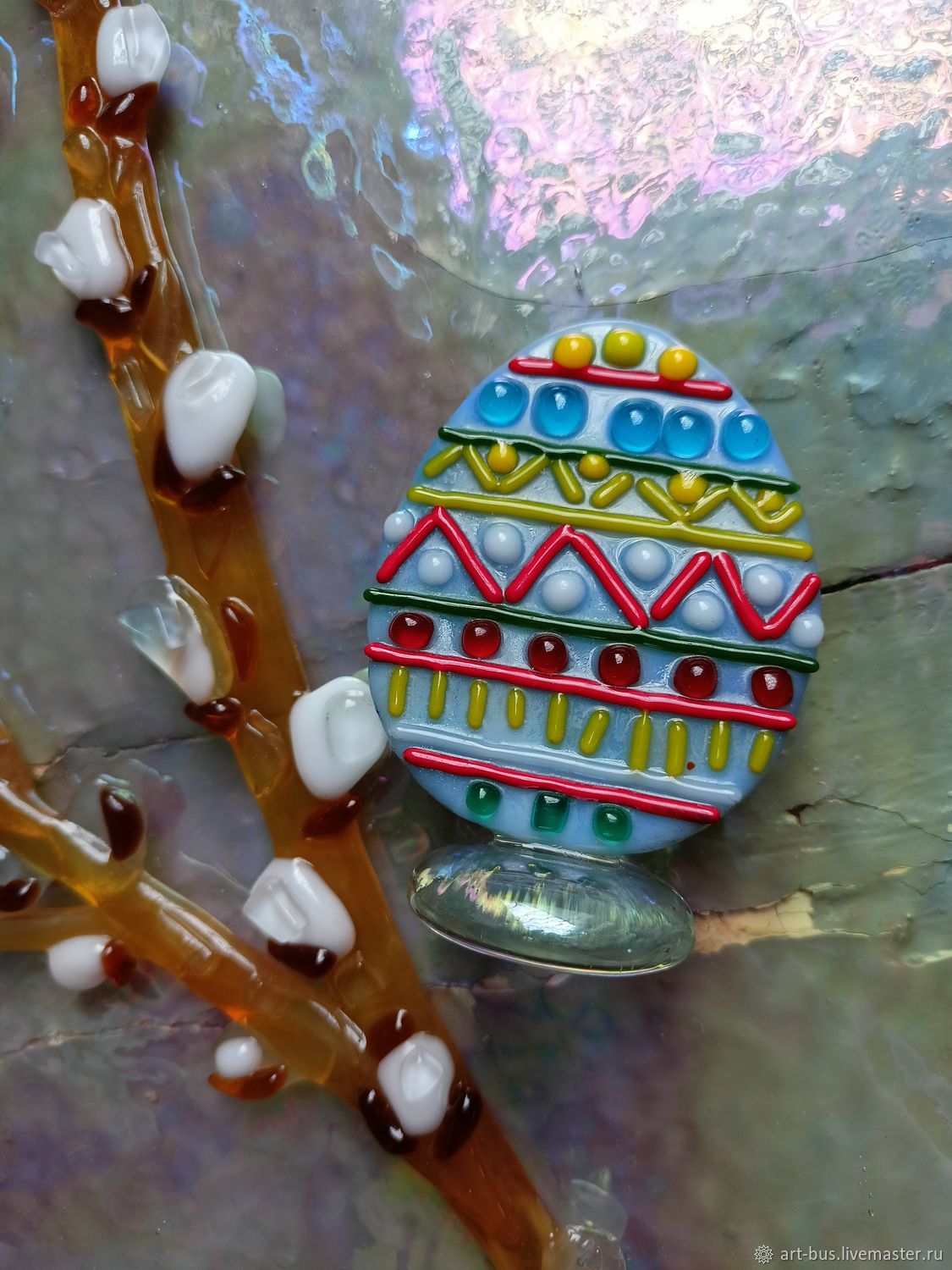 Стеклянные пасхальные яйца купить в интернет-магазине Ярмарка Мастеров ...