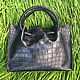 Crocodile VELVET bag. Classic Bag. Exotic Workshop Python Fashion. Online shopping on My Livemaster.  Фото №2