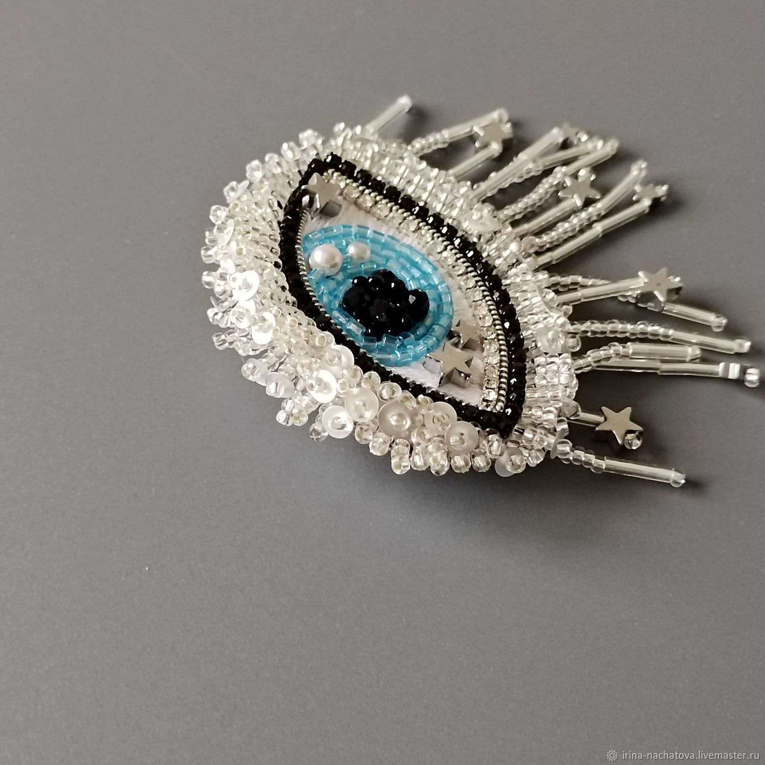 Брошь глаз из бисера, голубой глаз украшение для женщины в интернет ...