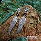 Silver angel earrings with Wings, Black onyx, wings. Stud earrings. Shard Noir - handmade jewelry. Online shopping on My Livemaster.  Фото №2