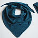 scarves: Knitted scarf made of tweed blue-green scarf tweed wool, Kerchiefs, Cheboksary,  Фото №1