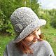 Crochet cloche hat women, ladies cloche hat in gray color. Hats1. Джемпера, шапки, палантины от 'Azhurles'. My Livemaster. Фото №6