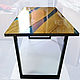 Дубовый стол-река со стальным подстольем. Столы. Столы лофт и техно. Интернет-магазин Ярмарка Мастеров.  Фото №2