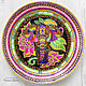 "Индийский слон" декоративная тарелка ручная роспись, Тарелки, Краснодар,  Фото №1