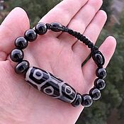 Украшения handmade. Livemaster - original item Bracelet made of Jet with a 9-eye Ji bead Protection and assistance in business.. Handmade.