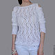 To better visualize the model, click on the photo CUTE-KNIT NAT Onipchenko Fair masters to Buy a white jumper knitted
