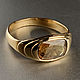 Мужское кольцо с желтым необработанным Сапфиром 3.89ct в 585 золоте, Кольца, Москва,  Фото №1