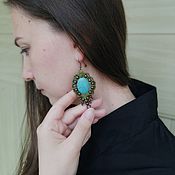 Плетеный браслет "Лилуай", натуральные камни, макраме, бохо, этно