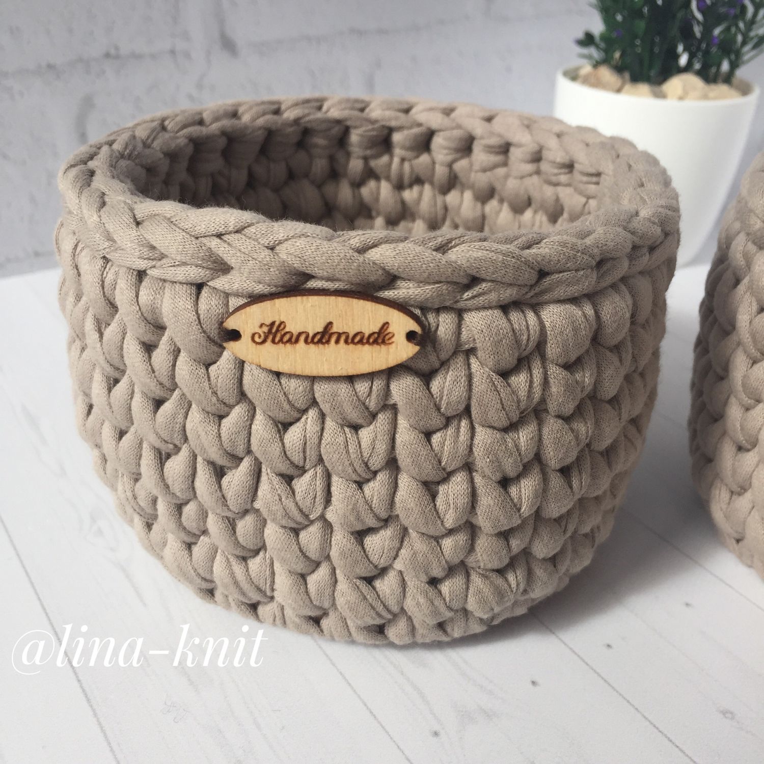 Трикотажные корзины в интернет-магазине на Ярмарке Мастеров | Корзины ...
