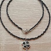 Украшения handmade. Livemaster - original item Clover pendant with spinel in 925 sterling silver. Handmade.