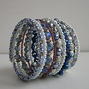 Украшения handmade. Livemaster - original item Multi-row bracelet made of beads WALKING on the MOON. Handmade.