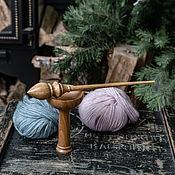Материалы для творчества handmade. Livemaster - original item Wooden spindle with foot base made of Siberian elm B40. Handmade.