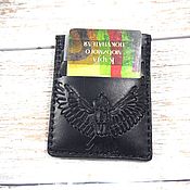 Сумки и аксессуары handmade. Livemaster - original item Image-of-wallet embossed leather Raven. Handmade.