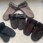 Аксессуары handmade. Livemaster - original item Women`s leather sheepskin mittens. Handmade.