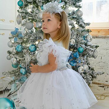 Платье снежинка новогоднее детское