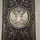 Герб рф россии. нарды резные из массива дуба. Нарды и шашки. Wood-master. Ярмарка Мастеров.  Фото №4