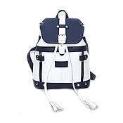 Сумки и аксессуары handmade. Livemaster - original item Backpacks: Women`s Leather Backpack Blue White Cheryl Mod. R13m-161-4. Handmade.