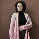 Women's Pink Knitted Cardigan, Cotton Knitted Gradient Jacket, Cardigans, St. Petersburg,  Фото №1