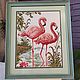 Order  Cross stitch a Pair of Flamingo Picture. sweet-home11. Livemaster. . Pictures Фото №3