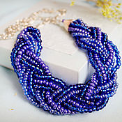 Работы для детей, handmade. Livemaster - original item Braid Beads: Deep blue. Handmade.