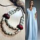 Cherry and mint necklace with jasper, Necklace, St. Petersburg,  Фото №1