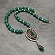 Emerald Necklace with chalcedony agate pendant. Necklace. naturalkavni. My Livemaster. Фото №6