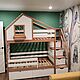 Двухъярусная кровать домик с лестницей комодом, Мебель для детской, Москва,  Фото №1