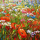 Order Summer sunny landscape against a blue sky Picture of poppies, daisies. kartina-sochi. Livemaster. . Pictures Фото №3