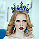 Тиара-корона для волос «Синяя птица»  в стиле D & G. Диадемы. Girandole. Интернет-магазин Ярмарка Мастеров.  Фото №2