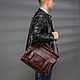 Leather briefcase Versailles (antique brown). Brief case. Russian leather Guild. My Livemaster. Фото №6