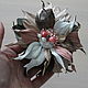 Order Brooch-pin made of genuine leather: Tenderness. WoolenHatWithFlowers. Livemaster. . Brooches Фото №3