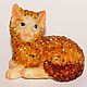 Statuette of a cat, a cat in amber. Figurine. podaro4ek22. My Livemaster. Фото №4