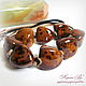 Necklace with ceramic beads in brown tones, Necklace, Stupino,  Фото №1