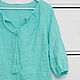 Order Mint boho blouse made of 100% linen. etnoart. Livemaster. . Blouses Фото №3