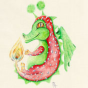 Картины и панно handmade. Livemaster - original item Watercolor painting dragon, a gift for the new year 2024. Handmade.