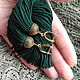 Earring of the brush 'Dark green'. Tassel earrings. nadinbant (Nadinbant). Online shopping on My Livemaster.  Фото №2