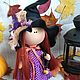 Doll sorceress (witch) for Halloween in purple. Dolls. SA_NATA Dekor. Интернет-магазин Ярмарка Мастеров.  Фото №2