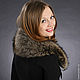 Order The collar of the Raccoon with Bow. Fur495. Livemaster. . Collars Фото №3