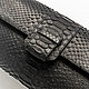 Черный клатч из кожи питона. Большой кожаный клатч. Клатчи. PYTOSHASHOP. Ярмарка Мастеров.  Фото №6