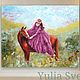 Oil painting of a Girl with a horse 25*20 cm, Pictures, Zaporozhye,  Фото №1