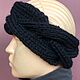 INFINITY Black Headband 100% wool. Bandage. homemade_knitwear. My Livemaster. Фото №5