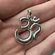 Pendant symbol OM from silver 925, Pendants, Moscow,  Фото №1