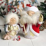 Для дома и интерьера handmade. Livemaster - original item Santa Claus y Snow Maiden textiles-cajas, 22 y 16 cm. Handmade.