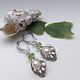 Earrings with pearls and peridot 'Spring is coming...', Earrings, Moscow,  Фото №1