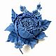 Order Dance Of The Roses. blue. brooch made of genuine leather. ms. Decorator. Livemaster. . Brooches Фото №3