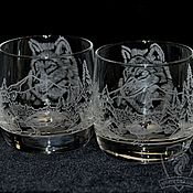 Посуда handmade. Livemaster - original item On the trail of the wolf. A couple of glasses. Handmade.