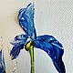 Mini painting with irises without a frame. Small paintings with blue flowers. Pictures. Zabaikalie. Online shopping on My Livemaster.  Фото №2