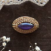 Винтаж: Серьги-кольца с фиолетовыми эмалями, США 1980-90 гг
