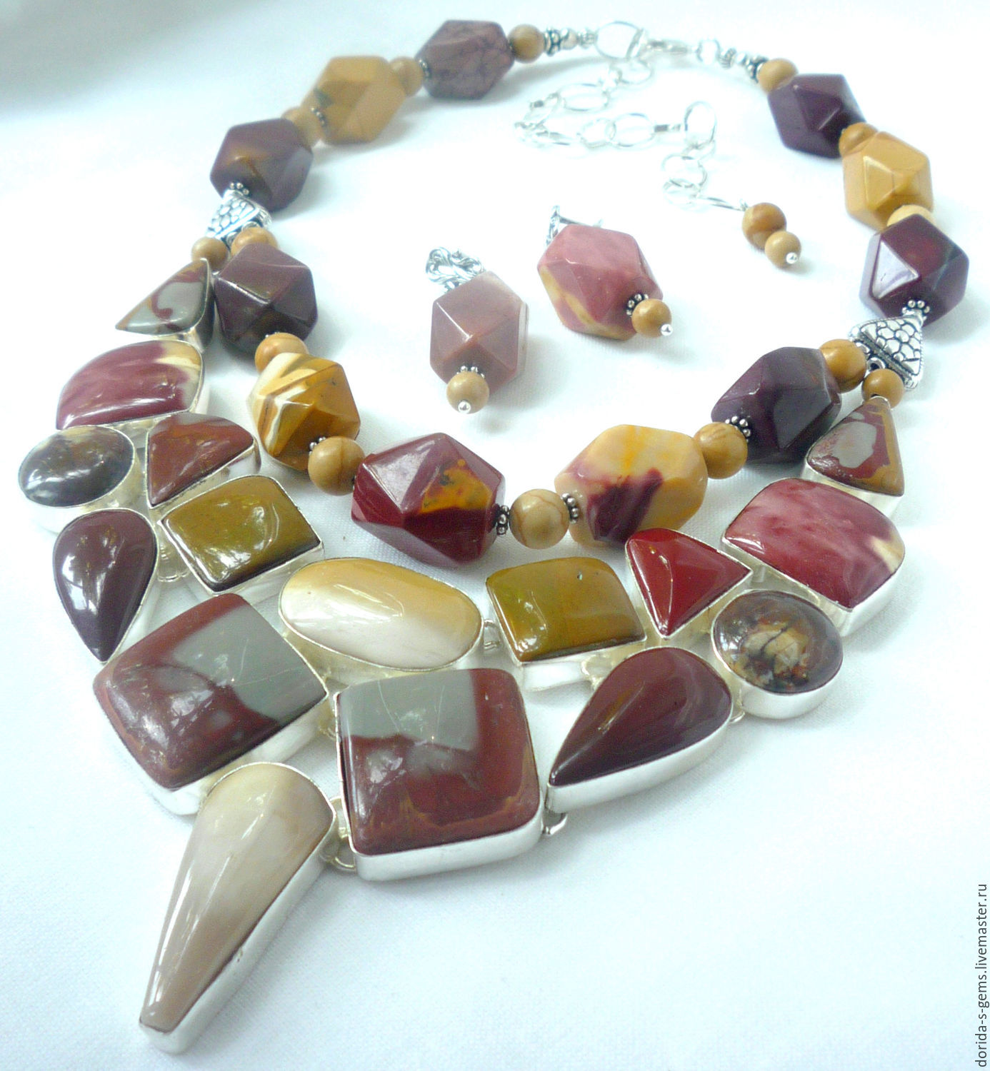 necklace, designer necklace, necklace for every day, a necklace made of Jasper, an elegant choker necklace with Jasper, necklace for gift, beads Jasper necklace mookaite, mookaite beads, beads
