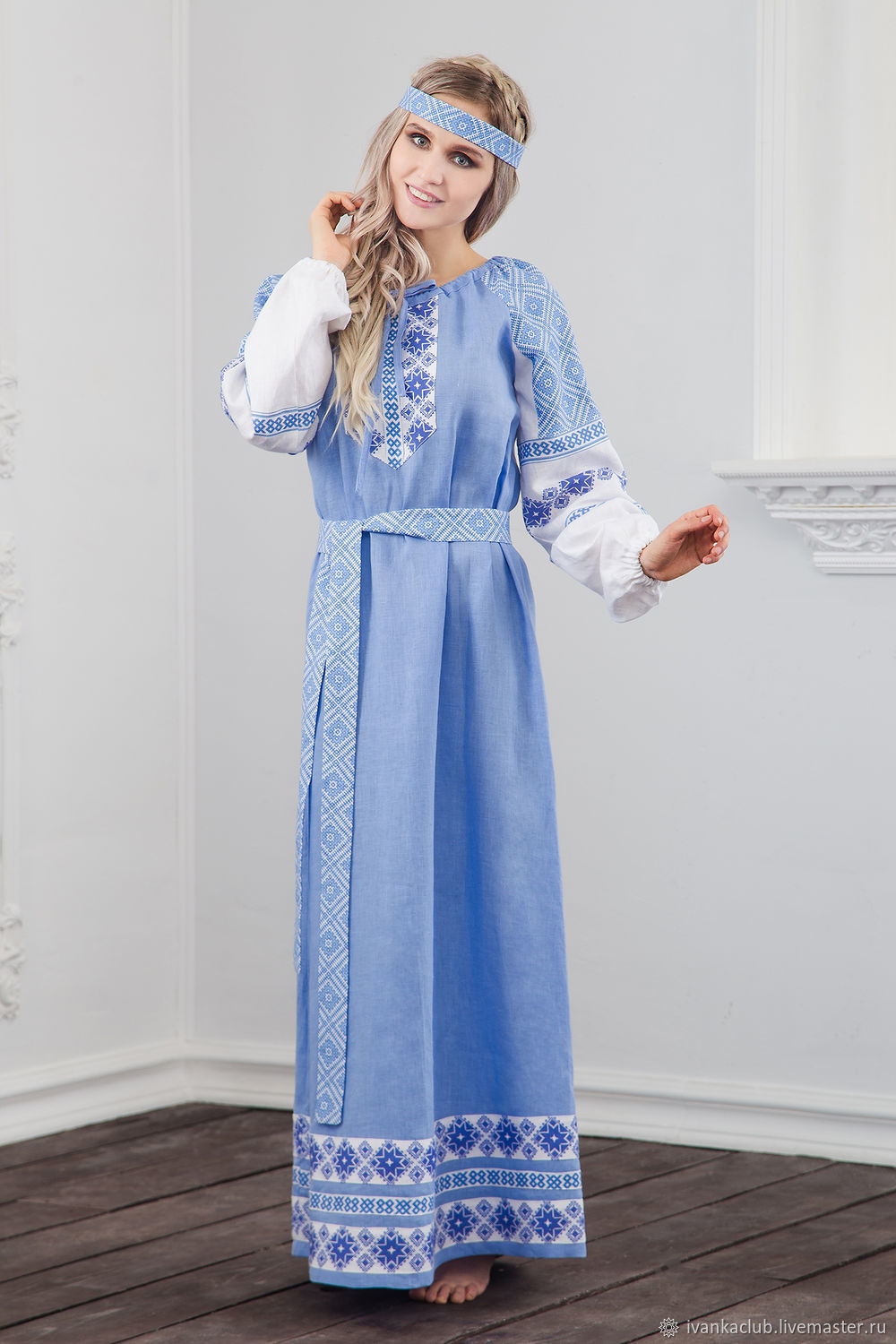 Dress linen Burdock happiness Russian folk, Folk dresses, Omsk,  Фото №1